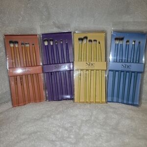 She Makeup Brush Set Your Choice Of Color Blue, Yellow, Orange